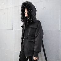 Cotton-padded Fur Trimmed Coat