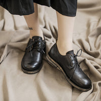 Pu Leather Black Bandage Strap Shoes
