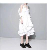 White Multilayer Ruffle Dress