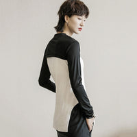 Black White Spliced Color T-shirt