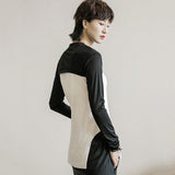 Black White Spliced Color T-shirt