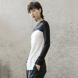 Black White Spliced Color T-shirt