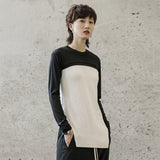 Black White Spliced Color T-shirt
