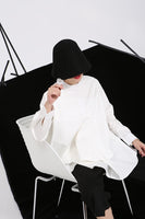 Long-sleeve White Loose Top