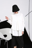 Long-sleeve White Loose Top