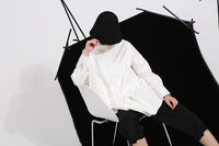 Long-sleeve White Loose Top