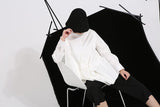 Long-sleeve White Loose Top