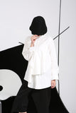 Long-sleeve White Loose Top