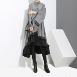 Lapel Long Sleeve  Bandage Dress