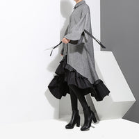 Lapel Long Sleeve  Bandage Dress
