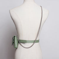 Pu Leather Big Pin Metal Chain Mini-bag Belt
