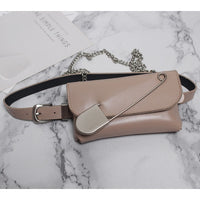 Pu Leather Big Pin Metal Chain Mini-bag Belt