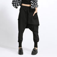 High Waist Split Joint Harem Trousers