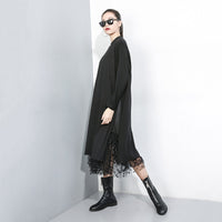Black Mesh Dot Split Joint Dress