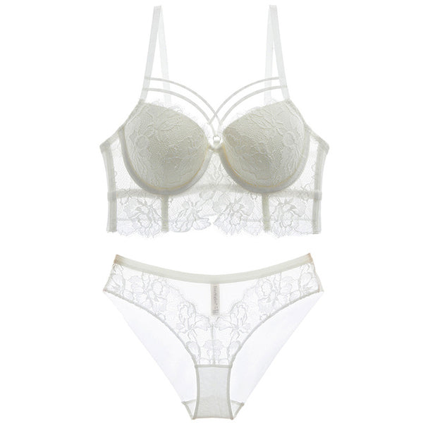 Cotton Brassiere and Lace Panties Lingerie