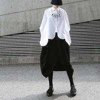 Button Down Split Half-body Skirt