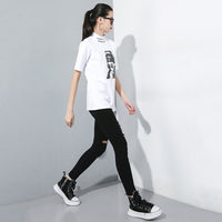 Turtleneck Loose Fit Graphic Tee