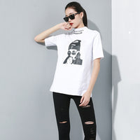Turtleneck Loose Fit Graphic Tee
