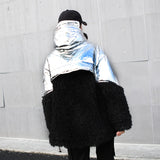 Silver & Black Fur Padded Coat
