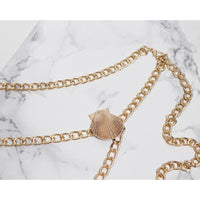 Metal Chain Shell Long Belt