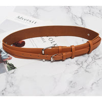 Pu Leather Multicolor Buckle Long Wide Belt