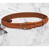 Pu Leather Multicolor Buckle Long Wide Belt