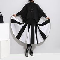 Gray Split Joint Woolen Half-body Skirt
