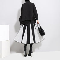 Gray Split Joint Woolen Half-body Skirt