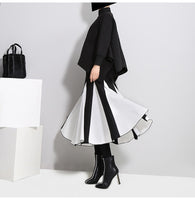 Gray Split Joint Woolen Half-body Skirt