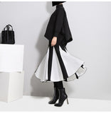 Gray Split Joint Woolen Half-body Skirt