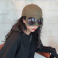 Round Dome Fishermen Hat with Built-in Sunglasses