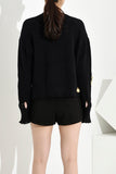 Distressed Knitted Sweater With Gold Safty-pins