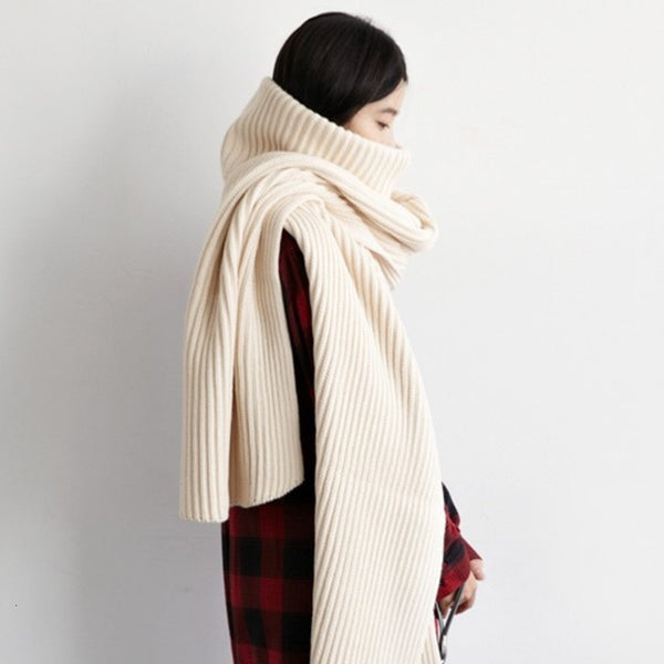 Turtleneck Pullover Sweater As Scarf Collar