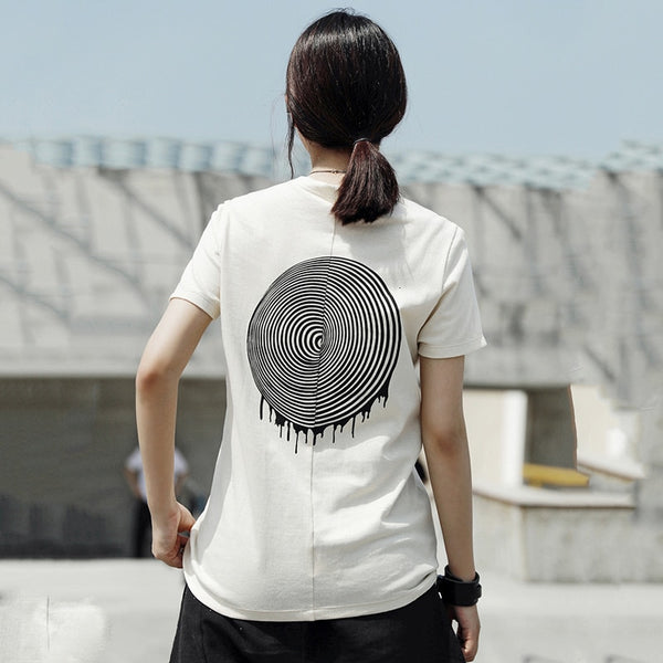 Short Sleeve Back Pattern Printed Tee