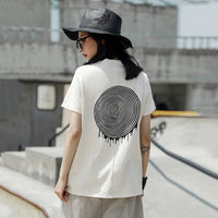 Short Sleeve Back Pattern Printed Tee
