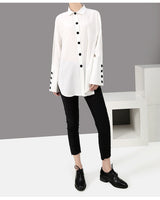 Two Piece Black Button Loose Fit Shirt