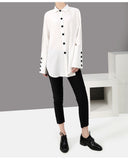 Two Piece Black Button Loose Fit Shirt