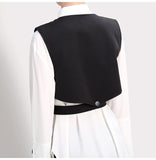 Two Piece Black Button Loose Fit Shirt