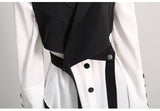 Two Piece Black Button Loose Fit Shirt
