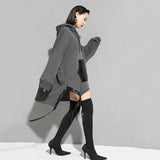 Loose Fit Asymmetrical Ribbon Oversized Sweatshirt