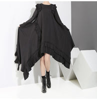 Round Neck Long Sleeve Ruffled Loose Dress