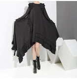 Round Neck Long Sleeve Ruffled Loose Dress