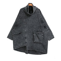 Black Denim Oversized Sweatshirt