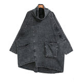 Black Denim Oversized Sweatshirt