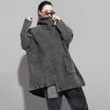 Black Denim Oversized Sweatshirt