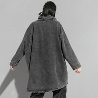 Black Denim Oversized Sweatshirt