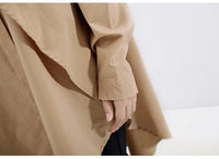 Khaki Split Joint Asymmetrical Blouse