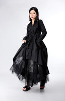 Lapel Long Sleeve Button Bandage Shirt Dress