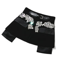 Blingbling Spliced Short Skirt