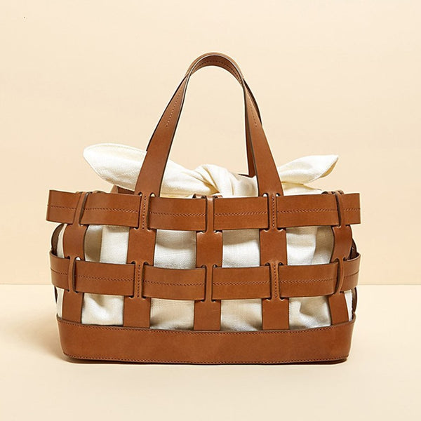 Canvas Woven Hollow Out Casual Bag